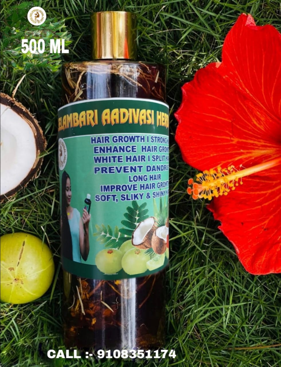 ADIVASI HAKKI PIKKI NEELAMBARI HERBAL HAIR OIL